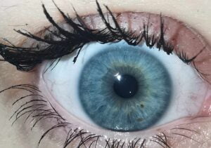 Oko w powiększeniu podczas badania irydologicznego